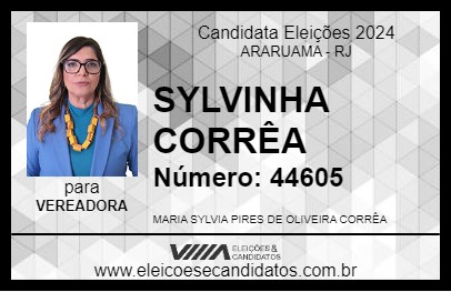 Candidato SYLVINHA CORRÊA 2024 - ARARUAMA - Eleições