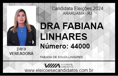 Candidato DRA FABIANA LINHARES 2024 - ARARUAMA - Eleições