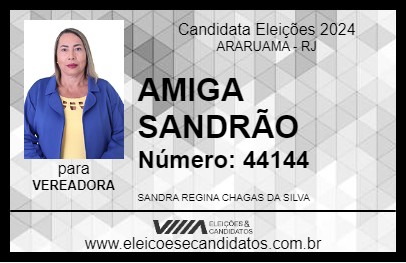 Candidato AMIGA SANDRÃO 2024 - ARARUAMA - Eleições