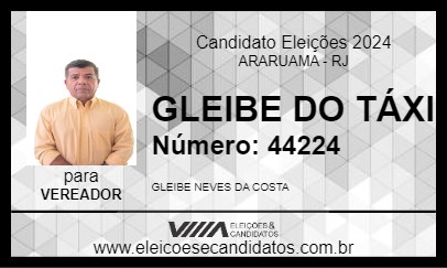 Candidato GLEIBE DO TÁXI 2024 - ARARUAMA - Eleições