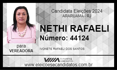 Candidato NETHI RAFAELI 2024 - ARARUAMA - Eleições