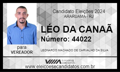 Candidato LÉO DA CANAÃ 2024 - ARARUAMA - Eleições