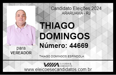 Candidato THIAGO DOMINGOS 2024 - ARARUAMA - Eleições