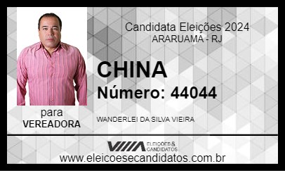 Candidato CHINA 2024 - ARARUAMA - Eleições