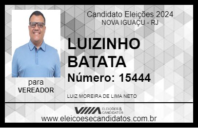 Candidato LUIZINHO BATATA 2024 - NOVA IGUAÇU - Eleições