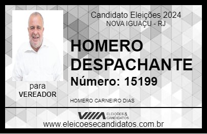 Candidato HOMERO DESPACHANTE 2024 - NOVA IGUAÇU - Eleições