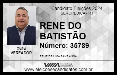 Candidato RENE DO BATISTÃO 2024 - SEROPÉDICA - Eleições