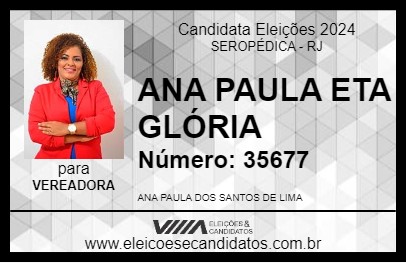 Candidato ANA PAULA ETA GLÓRIA 2024 - SEROPÉDICA - Eleições