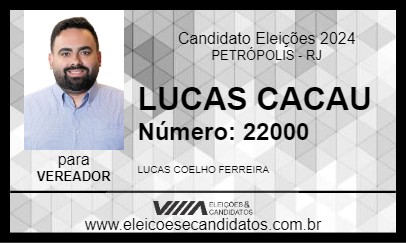 Candidato LUCAS CACAU 2024 - PETRÓPOLIS - Eleições