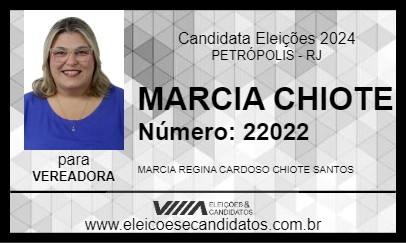 Candidato MARCIA CHIOTE 2024 - PETRÓPOLIS - Eleições