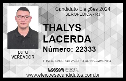 Candidato THALYS LACERDA 2024 - SEROPÉDICA - Eleições