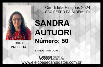 Candidato SANDRA AUTUORI 2024 - SÃO PEDRO DA ALDEIA - Eleições