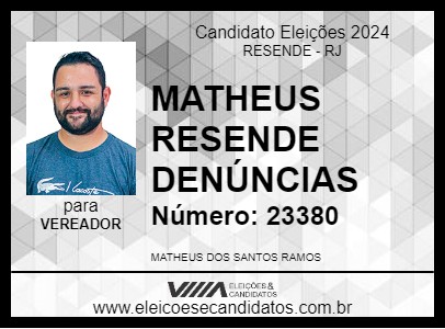 Candidato MATHEUS RESENDE DENÚNCIAS 2024 - RESENDE - Eleições