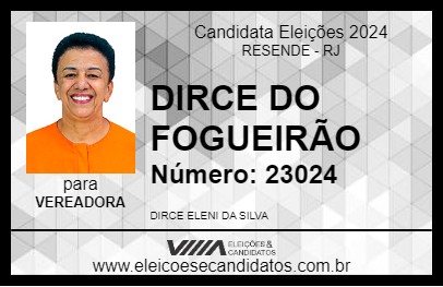 Candidato DIRCE DO FOGUEIRÃO 2024 - RESENDE - Eleições