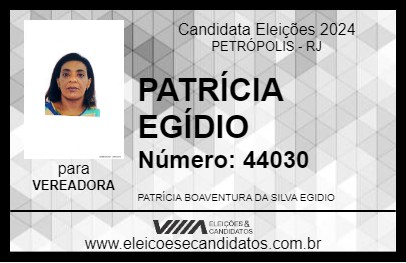 Candidato PATRÍCIA EGÍDIO 2024 - PETRÓPOLIS - Eleições