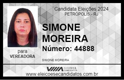 Candidato SIMONE MOREIRA 2024 - PETRÓPOLIS - Eleições