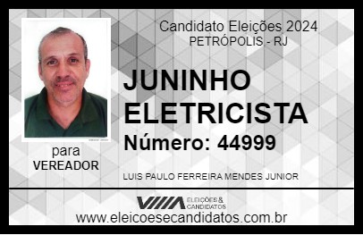 Candidato JUNINHO ELETRICISTA 2024 - PETRÓPOLIS - Eleições