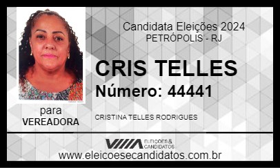 Candidato CRIS TELLES 2024 - PETRÓPOLIS - Eleições