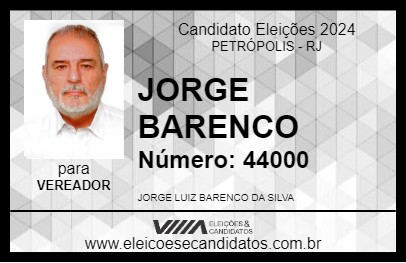 Candidato JORGE BARENCO 2024 - PETRÓPOLIS - Eleições