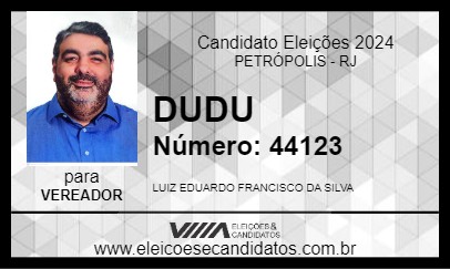 Candidato DUDU 2024 - PETRÓPOLIS - Eleições