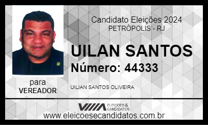 Candidato UILIAN SANTOS 2024 - PETRÓPOLIS - Eleições