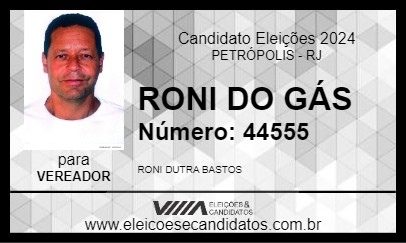 Candidato RONI DO GÁS 2024 - PETRÓPOLIS - Eleições