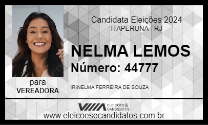 Candidato NELMA LEMOS 2024 - ITAPERUNA - Eleições