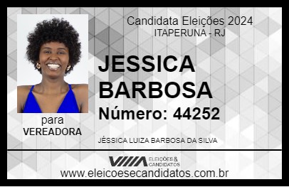 Candidato JESSICA BARBOSA 2024 - ITAPERUNA - Eleições