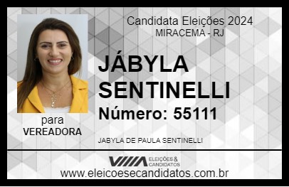 Candidato JÁBYLA SENTINELLI 2024 - MIRACEMA - Eleições