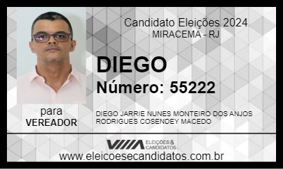 Candidato DIEGO 2024 - MIRACEMA - Eleições