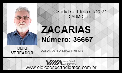 Candidato ZACARIAS 2024 - CARMO - Eleições