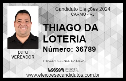 Candidato THIAGO DA LOTERIA 2024 - CARMO - Eleições