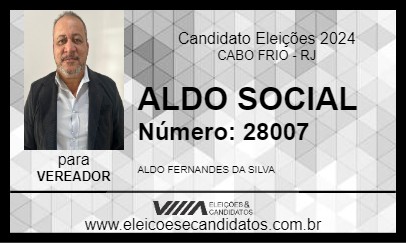 Candidato ALDO SOCIAL 2024 - CABO FRIO - Eleições