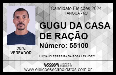 Candidato GUGU DA CASA DE RAÇÃO 2024 - TANGUÁ - Eleições