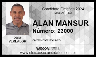 Candidato ALAN MANSUR 2024 - MACAÉ - Eleições