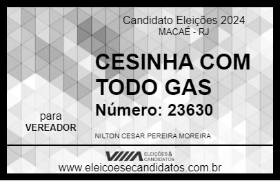 Candidato CESINHA COM TODO GAS 2024 - MACAÉ - Eleições