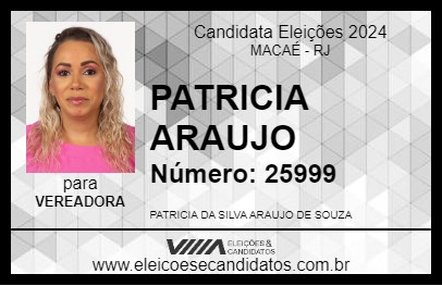 Candidato PATRICIA ARAUJO 2024 - MACAÉ - Eleições