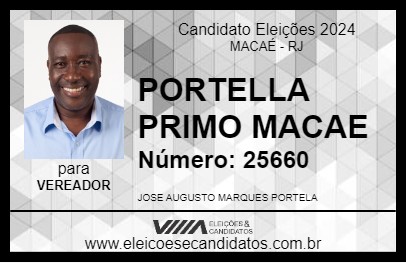 Candidato PORTELLA PRIMO MACAE 2024 - MACAÉ - Eleições