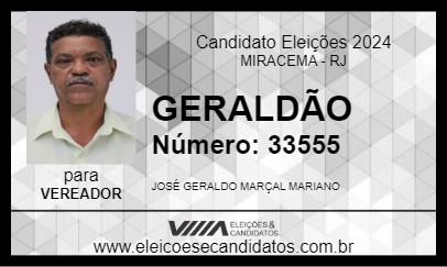 Candidato GERALDÃO 2024 - MIRACEMA - Eleições