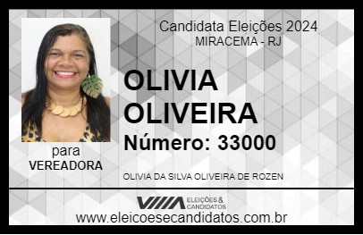 Candidato OLIVIA OLIVEIRA 2024 - MIRACEMA - Eleições