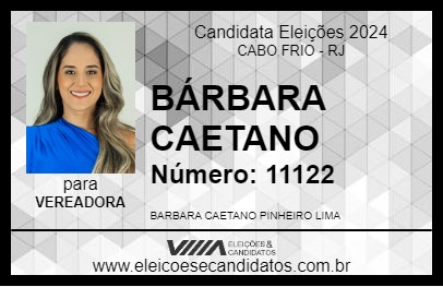 Candidato BÁRBARA CAETANO 2024 - CABO FRIO - Eleições