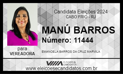 Candidato MANÚ BARROS 2024 - CABO FRIO - Eleições