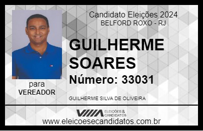 Candidato GUILHERME SOARES 2024 - BELFORD ROXO - Eleições