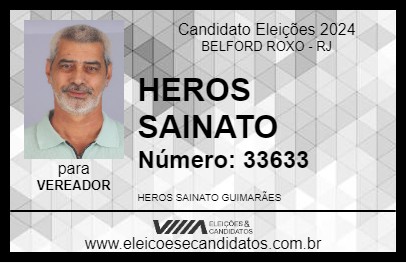 Candidato HEROS SAINATO 2024 - BELFORD ROXO - Eleições