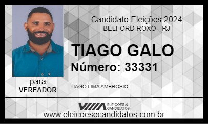 Candidato TIAGO GALO 2024 - BELFORD ROXO - Eleições