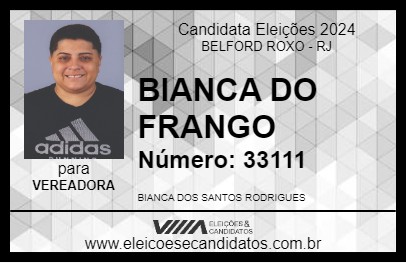 Candidato BIANCA DO FRANGO 2024 - BELFORD ROXO - Eleições