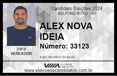 Candidato ALEX NOVA IDEIA 2024 - BELFORD ROXO - Eleições