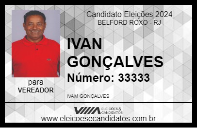 Candidato IVAN GONÇALVES 2024 - BELFORD ROXO - Eleições