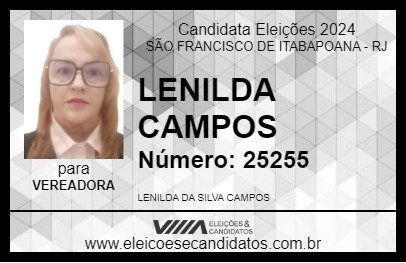 Candidato LENILDA CAMPOS 2024 - SÃO FRANCISCO DE ITABAPOANA - Eleições