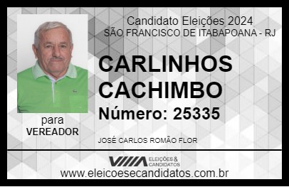 Candidato CARLINHOS CACHIMBO 2024 - SÃO FRANCISCO DE ITABAPOANA - Eleições